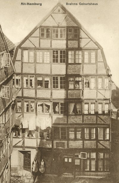 ヨハネス・ブラームスの生家（ドイツ・ハンブルグ）（モノクロ写真 作： Photographer German