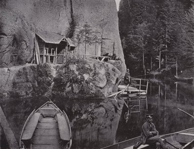Edmundsklamm、前のボートステーション（モノクロ写真 作： Photographer German