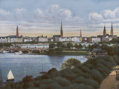 Hamburg: Lombardsbrucke (写真) 作： Photographer German
