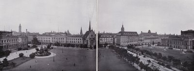 ライプツィヒ：アウグストゥス広場からのパノラマ（モノクロ写真 作： Photographer German
