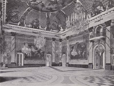 ポツダム、Neues Palais、Marble Hall（モノクロ写真 作： Photographer German