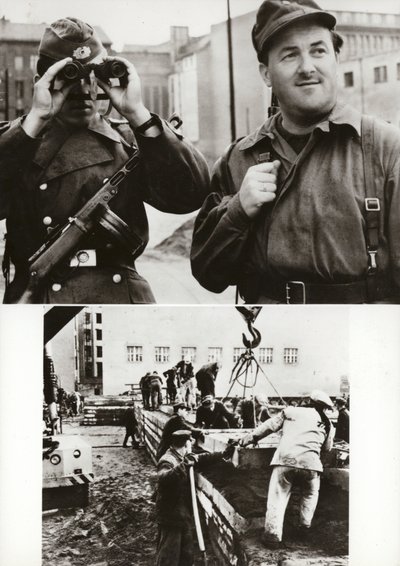1961年8月13日以来、ドイツ民主共和国の西ベルリンとの州境は、国家人民軍によって確実に守られている。....(モノクロ写真) 作： Photographer German