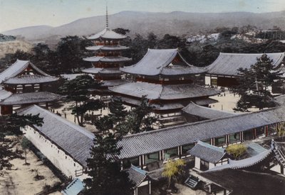 日本、1912年頃。約1300年前に建立された日本最古の仏教寺院「法隆寺」（写真提供：大和市 作： Photographer Japanese
