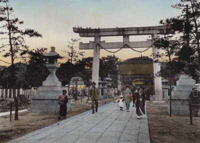 日本、1912年頃：神戸・南港神社（写真 作： Photographer Japanese