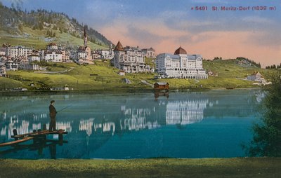 サンモリッツ・ドルフ。1913年に送られた絵葉書。 作： Photographer Swiss