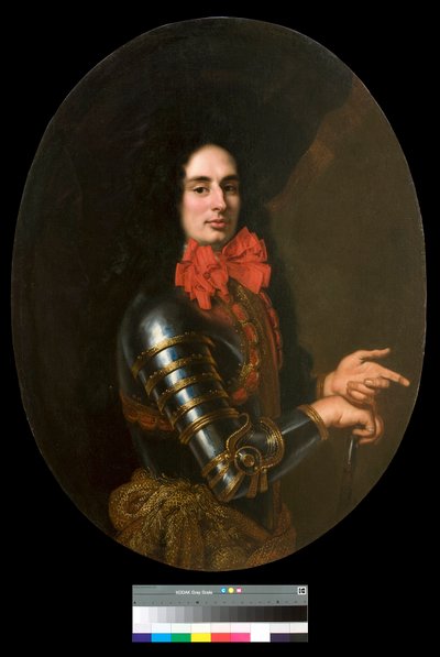 鎧と赤いスカーフを身につけた紳士の肖像 ピエール・フランチェスコ・チッタディーニ（1616-1681）作 17世紀 個人蔵 作： Pier Francesco Cittadini