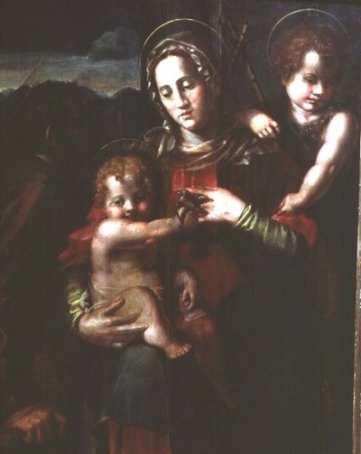 聖母子像と幼子（洗礼者聖ヨハネ 作： Pier Francesco Foschi