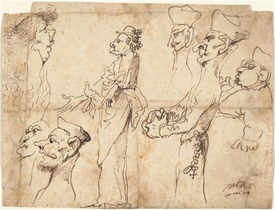 聖職者と司祭の似顔絵 作： Pier Francesco Mola