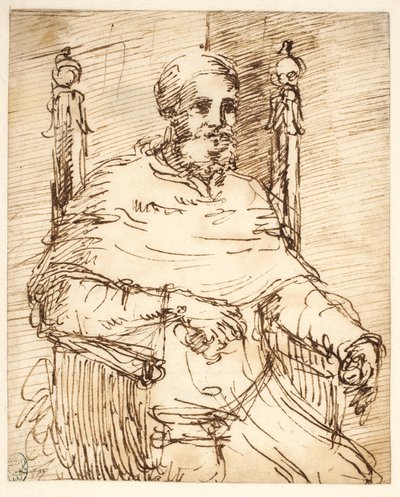 ラファエロの後の教皇ユリウス 2 世の肖像 作： Pier Francesco Mola