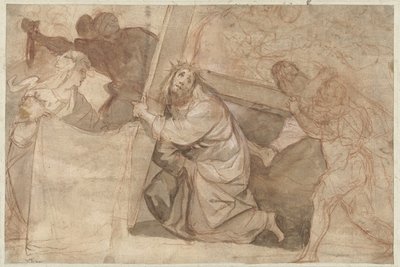 キリストは十字架の下に落ちる 作： Pier Francesco Morazzone (circle of)