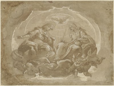 仲介者としてのマリアと世界の主としてのキリスト 作： Pier Francesco Morazzone