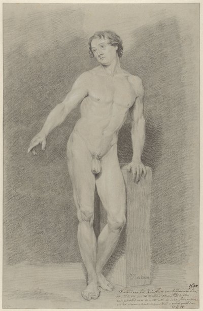 立っている男性のヌード、腕を伸ばし、左向き 作： Pier Johannes de Visser