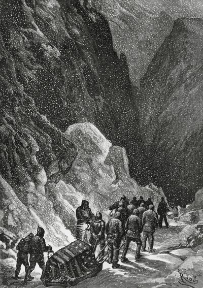 アメリカの探検家、チャールズ・フランシス・ホール船長（1821-1871）の埋葬（1871年11月、ポラリス探検隊、グリーンランド 作： Blaise Nicolas Le Sueur