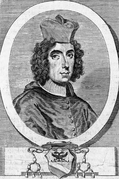 イタリアの枢機卿・司教ジャンバッティスタ・ルビーニ（1642-1707）の肖像、エングレービング 作： Blaise Nicolas Le Sueur