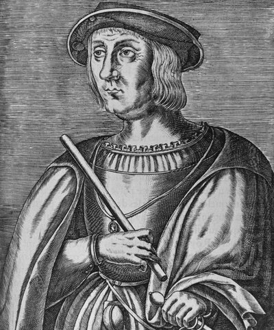 ジャック2世・ドゥ・シャバンヌ・ドゥ・ラ・パリス（1470年頃～1525年）の肖像（フランスの軍人、ラ・パリス領、パシー領、ショーヴロテ領、ボル・ル・コント領、ヘロン領の領主）、エングレーヴィング 作： Blaise Nicolas Le Sueur