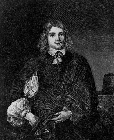 イギリスの作家、政治家、軍人で、1642年から1643年まで国務長官を務めた第2子爵フォークランド・ルシウス・カリー（1610年頃～1643年）の肖像、エングレーヴィング 作： Blaise Nicolas Le Sueur