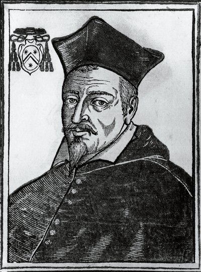 フランスのカトリック神学者・枢機卿ピエール・ド・ベルーレ（1575-1629）の肖像、プリント 作： Blaise Nicolas Le Sueur