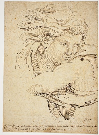 天使の頭; ラファエロの後 作： Pier Leone Ghezzi