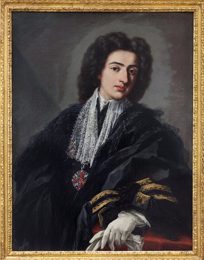 カルロ・アルバーニの肖像。ピエール・レオーネ・ゲッツィ（1674-1755）による絵画、油彩・カンヴァス、1708年頃の作品。イタリアの18世紀の作品。シュトゥットガルト（ドイツ）のStaatsgalerie。 作： Pier Leone Ghezzi