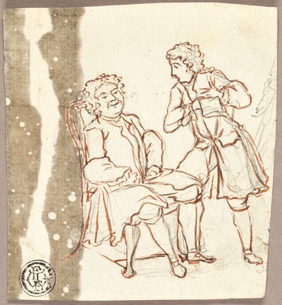 18世紀の衣装をまとった二人の紳士 作： Pier Leone Ghezzi