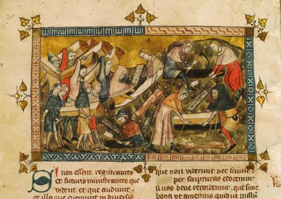 1353年頃、トゥルネーでのペストの犠牲者の埋葬。 作： Pierart dou Tielt