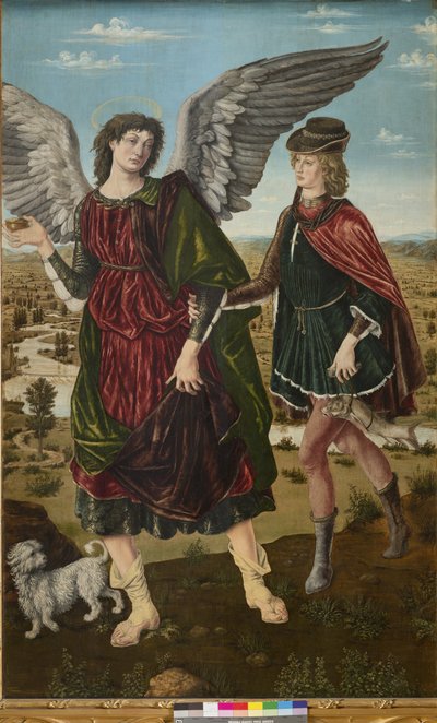 大天使ラファエルとトビアス、1465-70 作： Piero del Pollaiolo