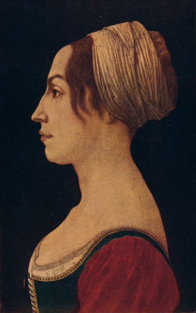 緑と真紅の女、15世紀1906 作： Piero del Pollaiolo