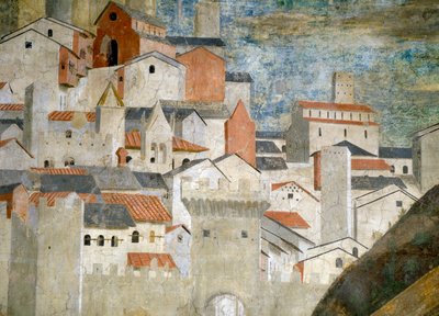 エルサレムのトゥルークロスの森で作られた橋を飾るシバの女王の詳細1464のフレスコ画の詳細55434 作： Piero della Francesca