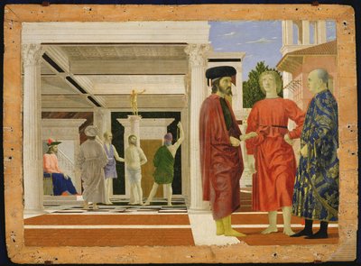 キリストの鞭打ち、1463-4年頃（パネル上のテンペラ） 作： Piero della Francesca