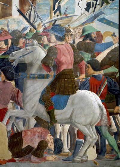 真の十字架の伝説、ヘラクリウスとチョスローの戦い、1464年完成（詳細） 作： Piero della Francesca