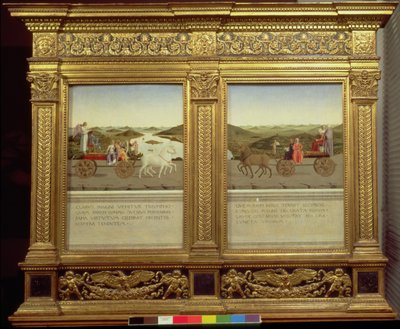 フェデリコダモンテフェルトロ公爵（1422-82）とバティスタスフォルツァの勝利、1465年頃（盤上のテンペラ） 作： Piero della Francesca