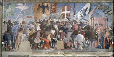 ヘラクリウスの勝利とチョロスの処刑、628年、トゥルークロスサイクル、1464年完成 作： Piero della Francesca