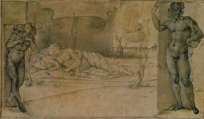 アリアドネ 捨てられた (鉛筆) 作： Piero di Cosimo