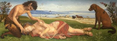 サテュロスはニンフを悼みます。 1495年頃 作： Piero di Cosimo