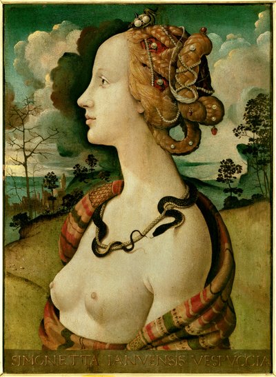 シモネッタ・ヴェスプッチが言ったという女性の肖像 作： Piero di Cosimo