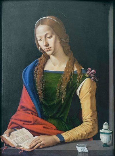 聖マグダラのマリアの読書、15世紀後半（パネルに油彩） 作： Piero di Cosimo