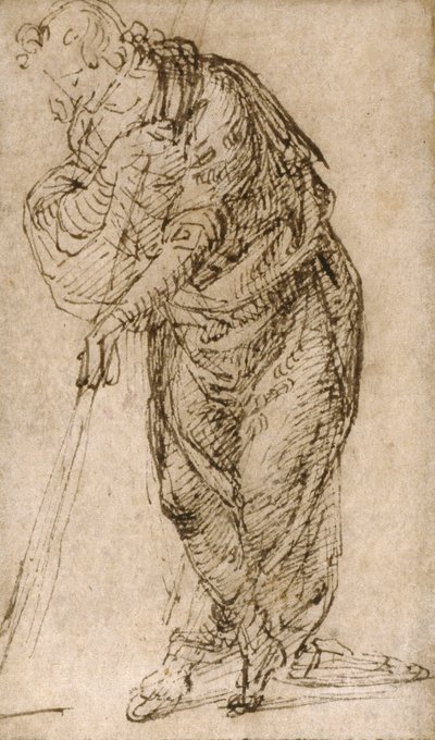 スタッフに寄りかかる立ち姿、1510年頃 作： Piero di Cosimo