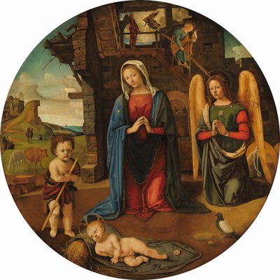幼児聖ヨハネとの降誕、c。 14951505。 作： Piero di Cosimo
