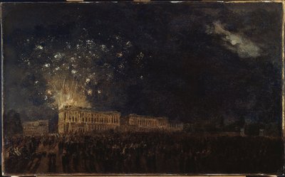 ノルマンディー公爵誕生の花火、1782年頃（油彩、キャンバス、木） 作： Pierre Antoine Demachy