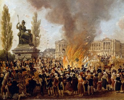 王政の紋章を破壊する統一の祝典（コンコルド広場 作： Pierre Antoine Demachy