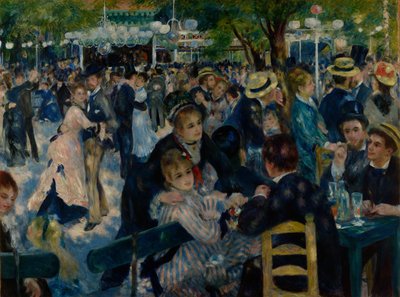 ル・ムーラン・ド・ラ・ギャレットで踊る 作： Pierre-Auguste Renoir