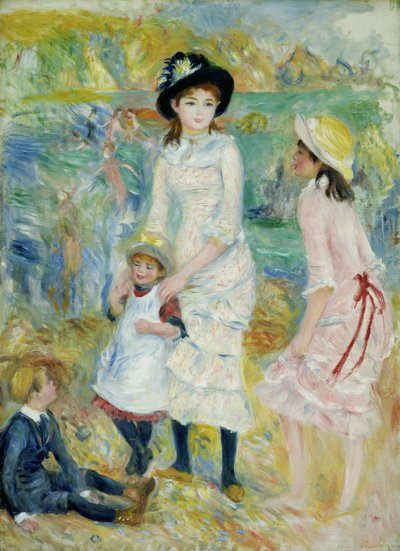 ガーンジーの海岸沿いの子供たち 作： Pierre-Auguste Renoir