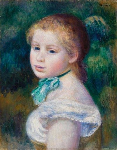 若い女の子の頭 作： Pierre-Auguste Renoir