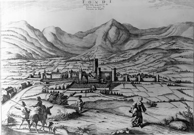 Cidade de Fondi, gravura de Pieter Mortier (1661-1711) do Novo Teatro da Itália 作： Pierre (1661 1711) Mortier
