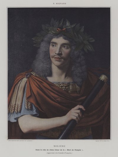 Moliere dans le role de Jules Cesar de la "Mort de Pompee" (Moliere in the role of Julius Caesar in the Death of Pompey) (カラー写真) 作： Pierre (after) Mignard