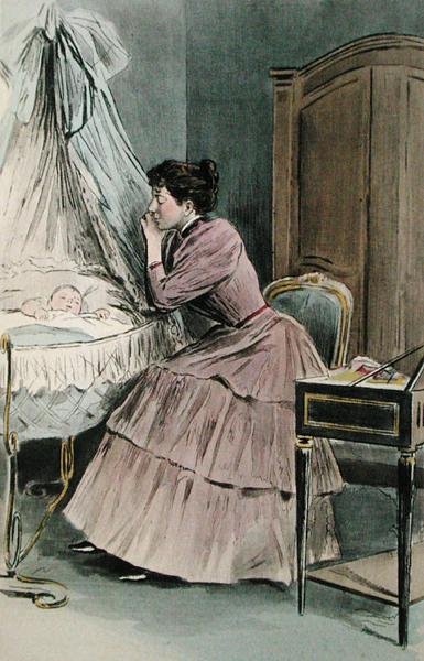 オクターヴ・ウザンヌの「パリの女」より、F. マッセが彫刻した若い母親 作： Pierre (after) Vidal