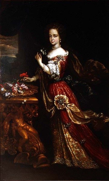 チャールズ1世の娘、オルレアン公爵夫人ヘンリエッタ・アン（1644-70）と思われる女性の肖像画 作： Pierre (circle of) Mignard
