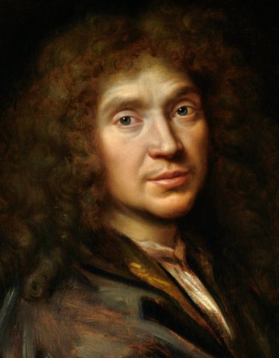 モリエールの肖像」（1622-1673）の詳細 ジャン・バティスト・ポケリン - 油彩・キャンバス - ピエール・ミニャール（1612-1695）の流派による絵画 - シャンティイ、コンデ美術館 作： Pierre (studio of) Mignard