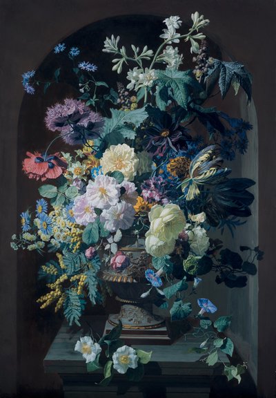 ミモザの花瓶とブドウの房の花瓶 (ピア) 作： Pierre Adrien Chabal Dussurgey