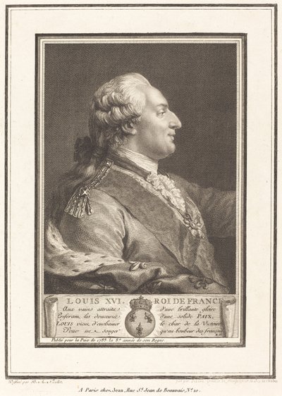 フランス国王ルイ16世 作： Pierre Adrien Le Beau after Benedict Alphonse Nicolet